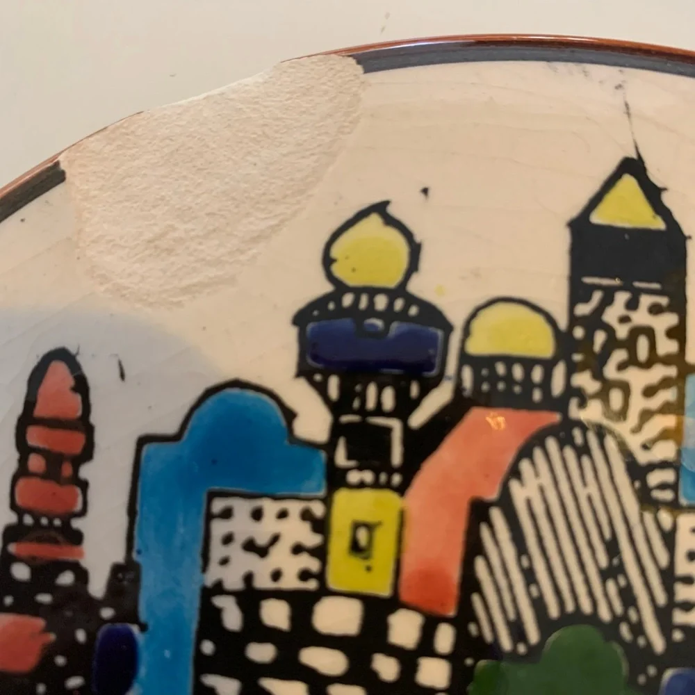 🕌🌍 Colorful Jerusalem Souvenir Plate – Bring the Holy City to Your Home! 🌍🕌